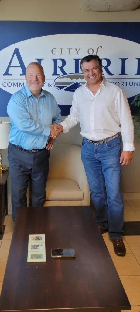 With Peter Brown, Mayor of Airdrie, Alberta