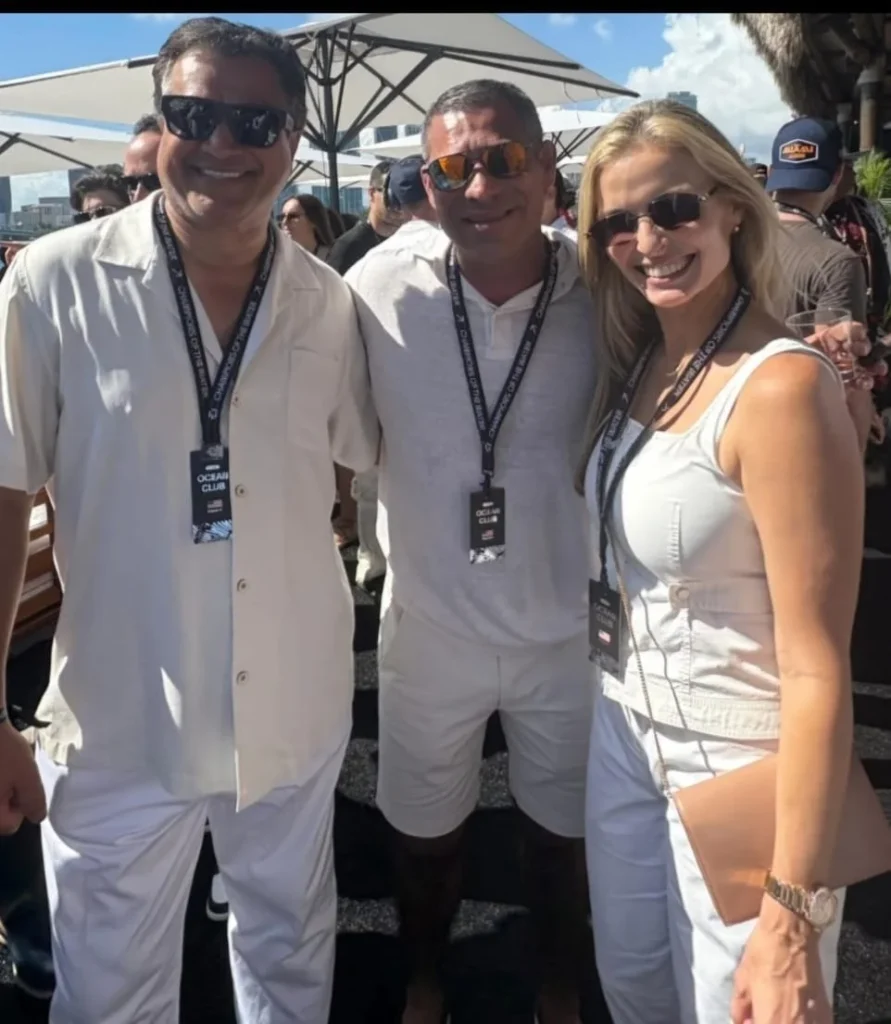 With the Mayor of Miami, Francis Suarez and his wife Gloria, at the E1 Race