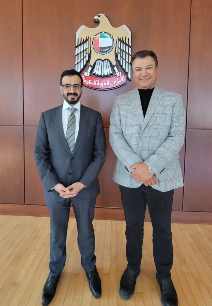 With his Excellency Abdulrahman Ali Al Neyadi, Ambassador of the United Arab Emirates to Canada